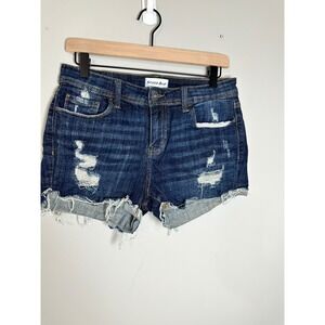 STUDIO BLUE Womens Denim Distressed Cutoff‎ Shorts Blue Size 28